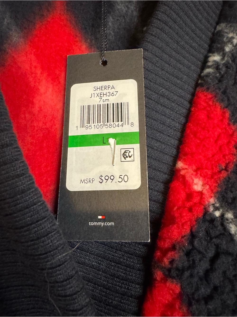Tommy Hilfiger Red and Black Argyle Button Cardigan - Picture 4 of 8